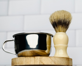 Stainless Steel Shave Cup & Brush Set