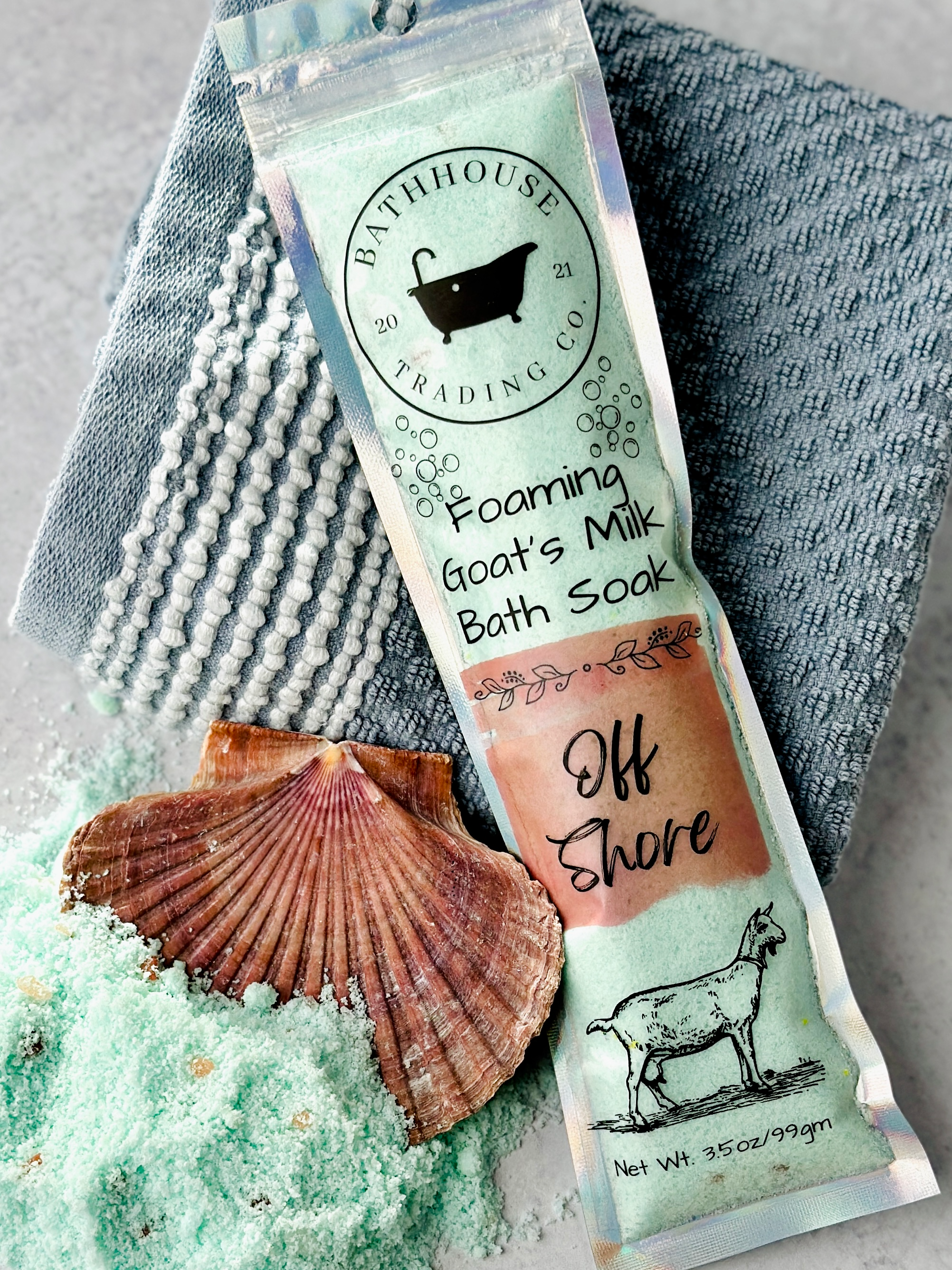 Foaming Goat&#39;s Milk Soak Off Shore - Bathhouse Trading Company