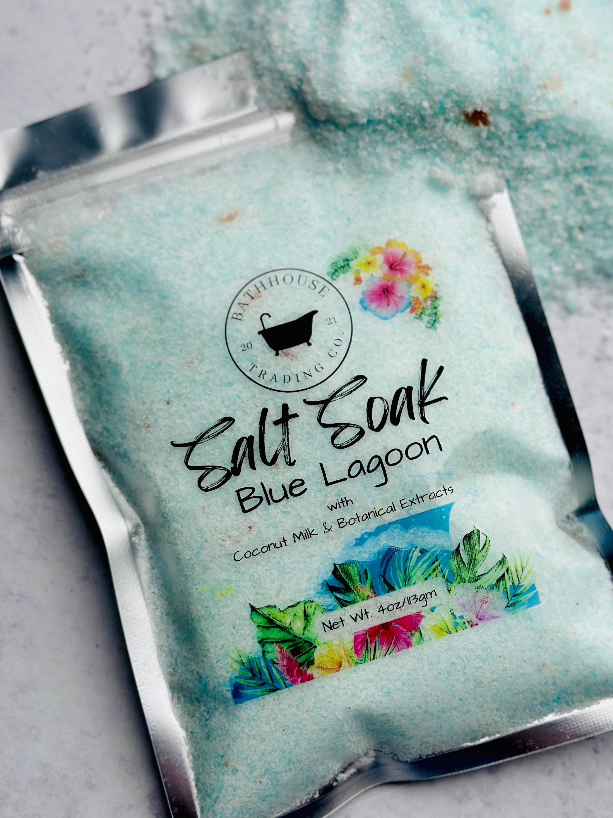 Blue Lagoon Salt Soak 4oz - Bathhouse Trading Company