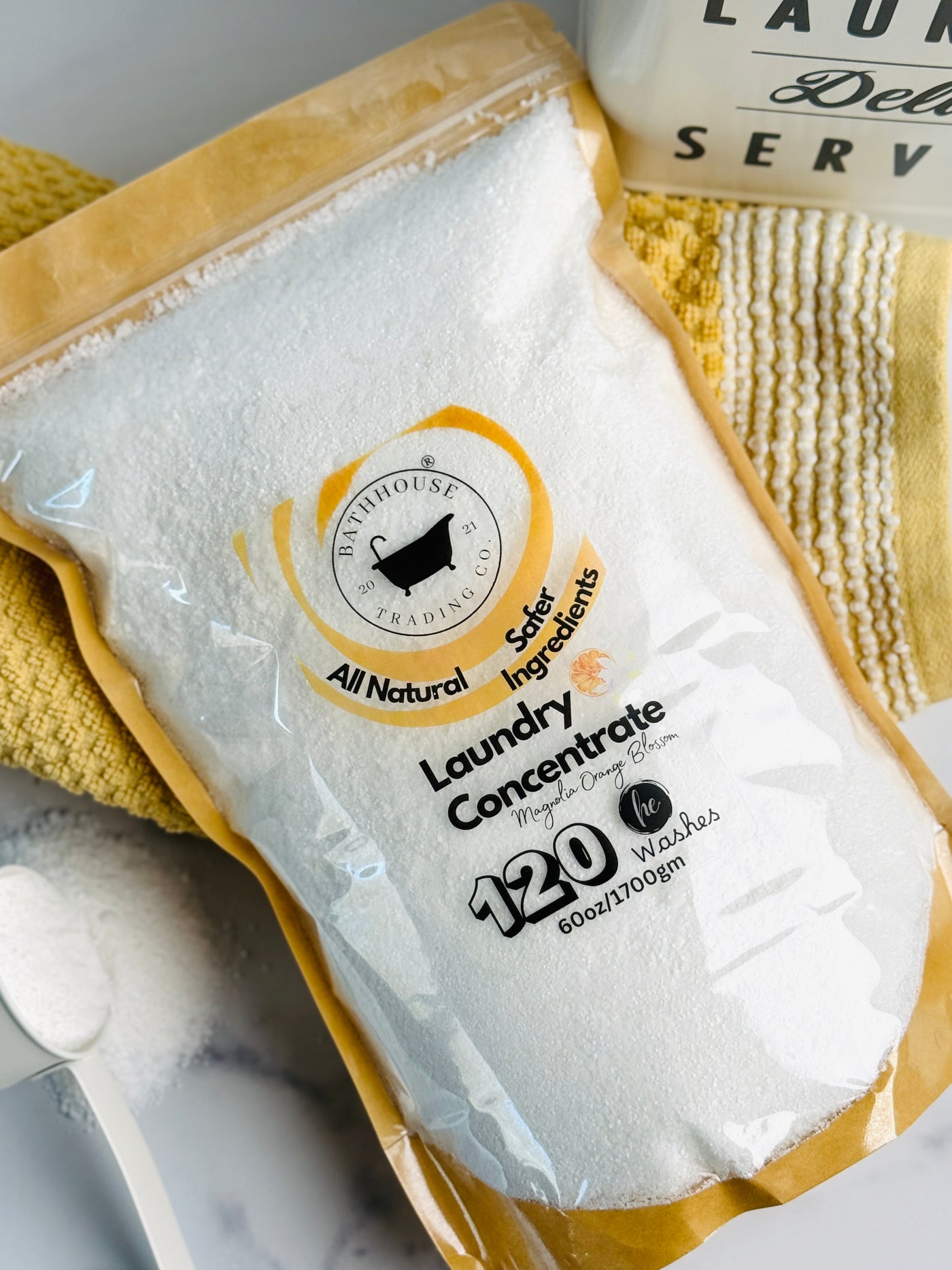 Natural Powdered Laundry Detergent Concentrate Magnolia Orange Blossom | 60oz | Approx. 120 Loads