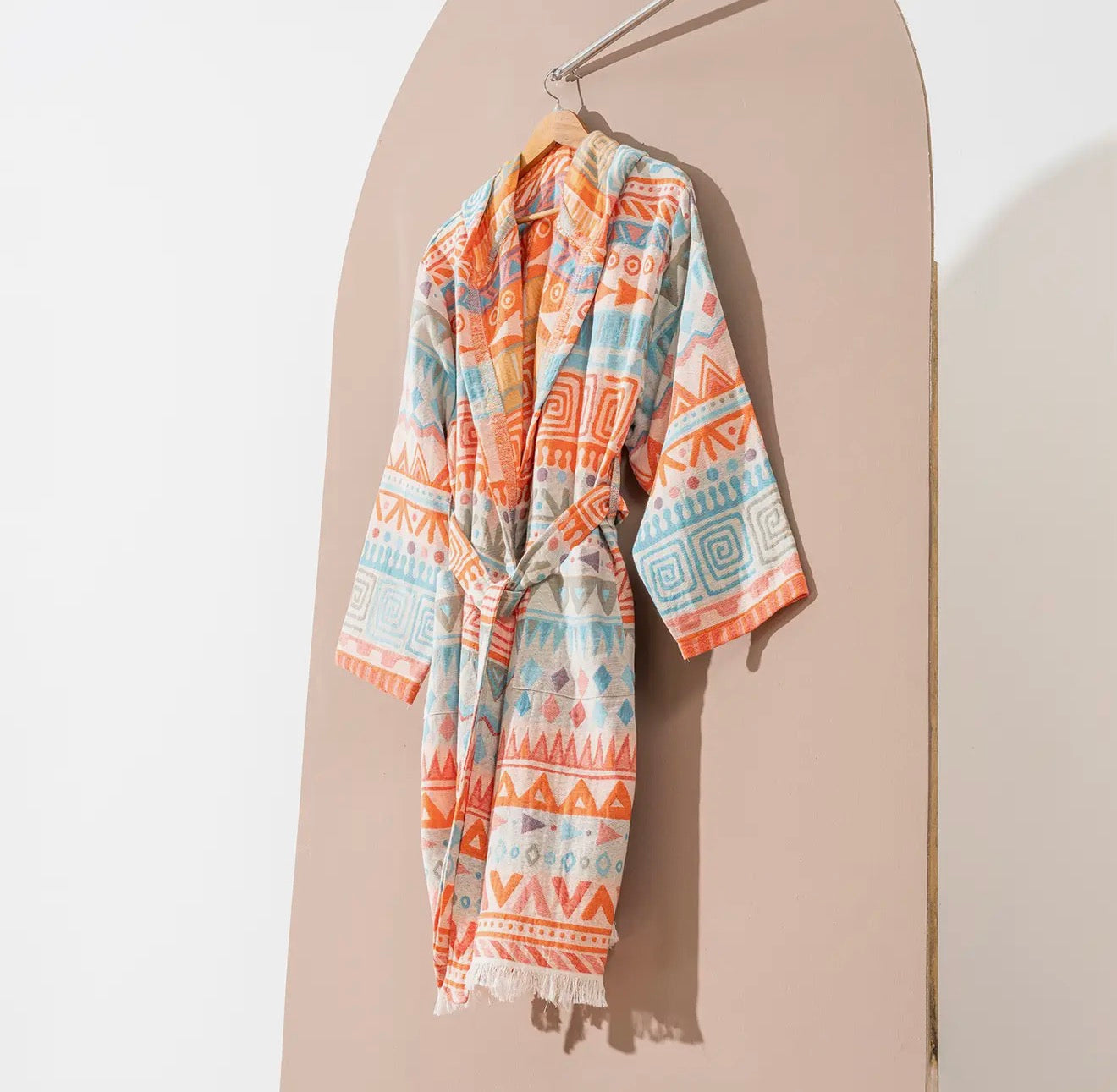 Bathrobe Turkish Cotton Light Weight Hood Quick-Dry Robe: Bohemian