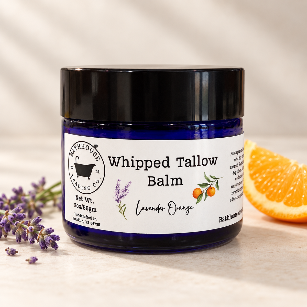 2oz Whipped Tallow Balm Lavender Orange