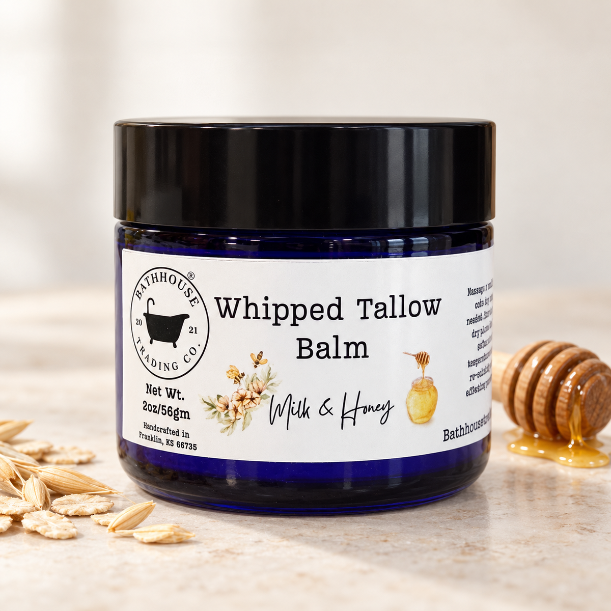 2 oz Whipped Tallow Balm Milk &amp; Honey