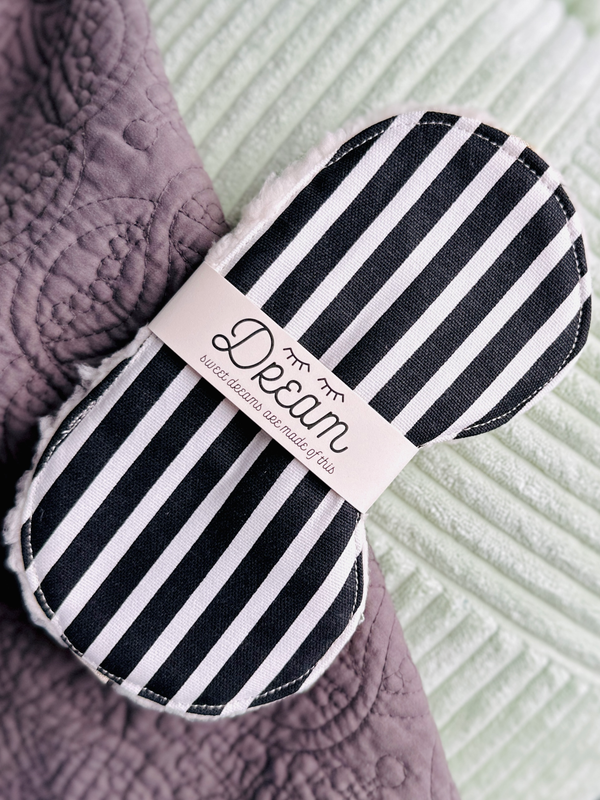 Sleep Mask Black & White Stripe