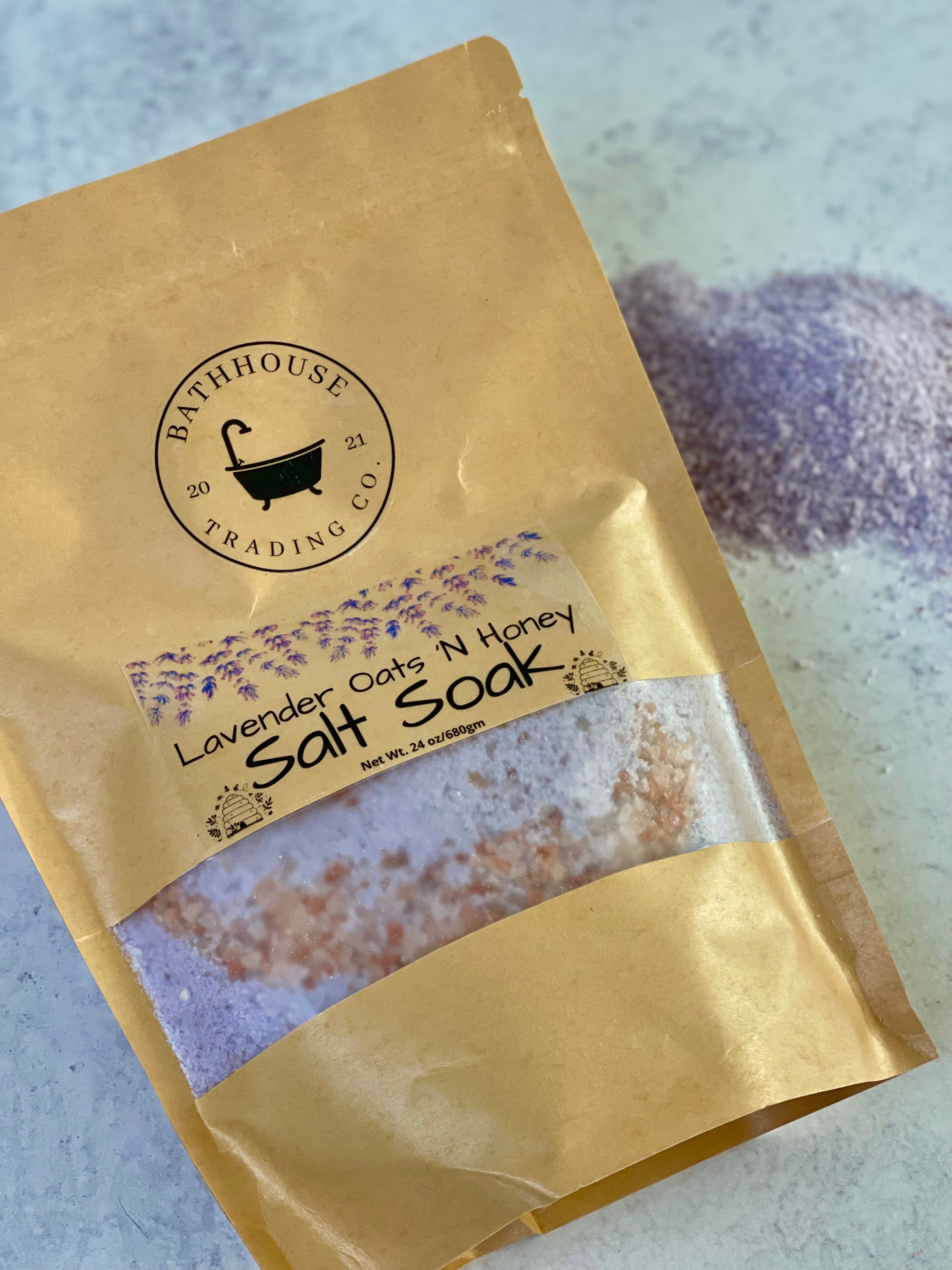 Lavender Oats &#39;N Honey Salt Soak Bath Additives Bathhouse Trading Company 