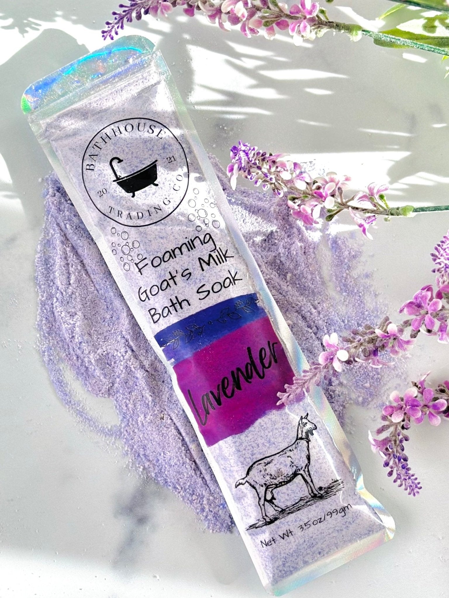 Foaming Goat's Milk Soak Lavender - Bathhouse Trading Company